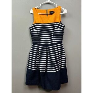 Just Taylor Size 8 Striped Sleeveless Fit & Flare Dress Career Work‎ Party